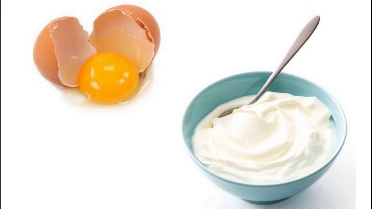 Маска для волос из сметаны. Яичный желток и сметана. Яичный йогурт. Йогурт с яйцом. Йогурт для желток.