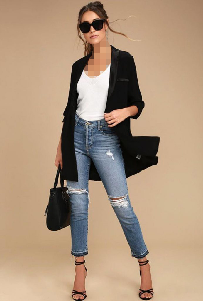 ست کردن رنگ سفید با مانتوی مشکی