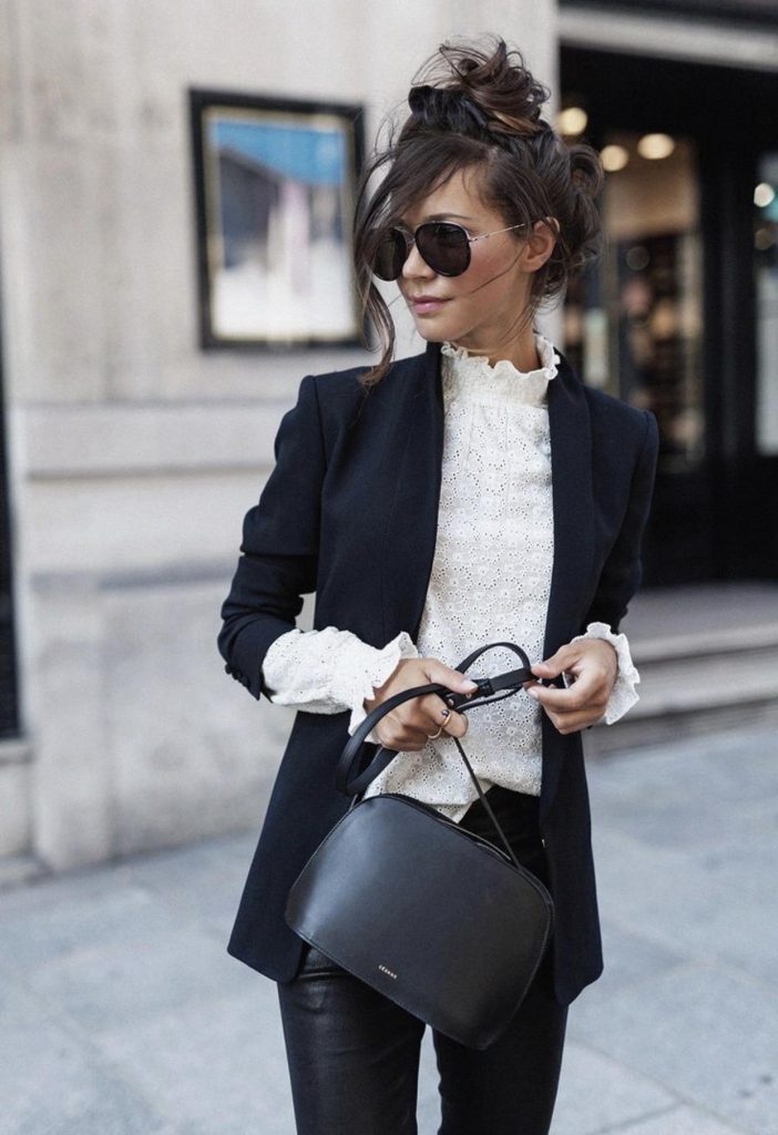 ست کردن شومیز با مانتو مشکی