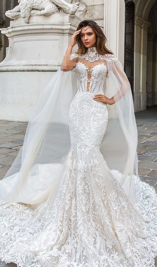 لباس عروس شنل بلند
