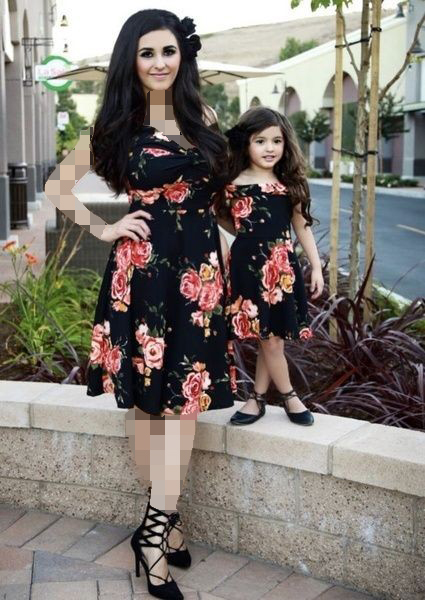 ست گلدار لباس مادر و دختری