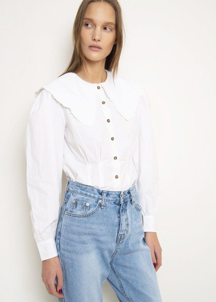 مدل جدید بلوز سفید برند Ganni