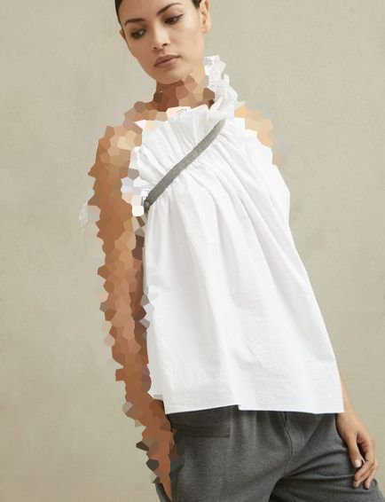 بلوز یقه رومی سفید