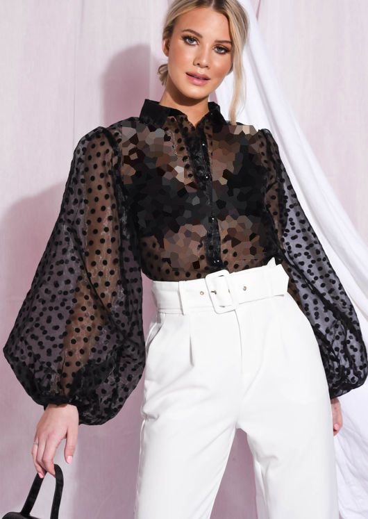 مدل جدید بلوز گیپور خالخالی