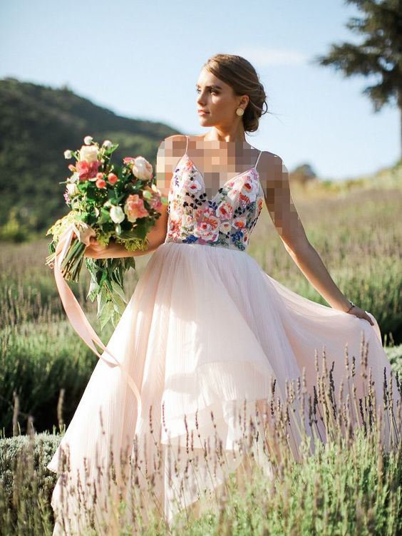 لباس عروس گل‌دار