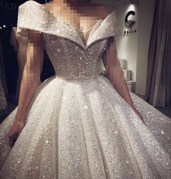 لباس عروس پفی شاین‌دار