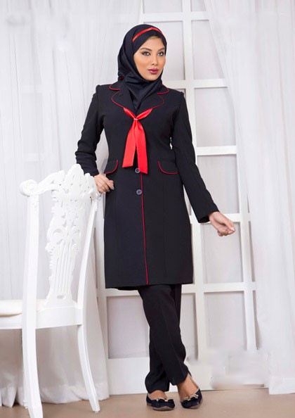 مانتو اداری یقه کراواتی