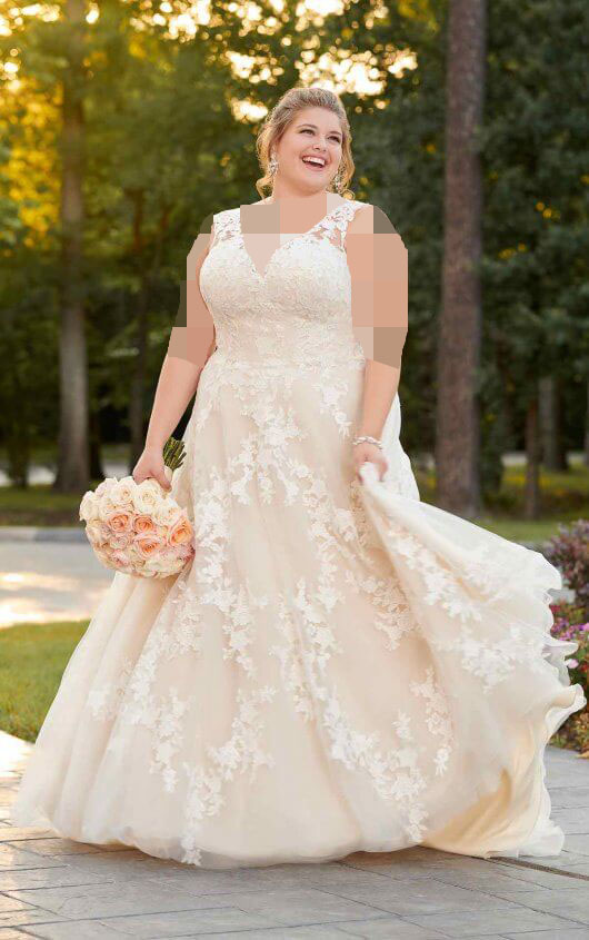 مدل لباس عروس فرم بدنی دایره‌ای شکل برای افراد چاق