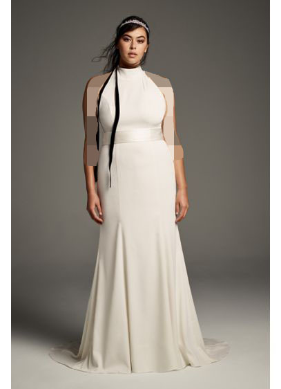 لباس عروس یقه هالتر برای افراد چاق