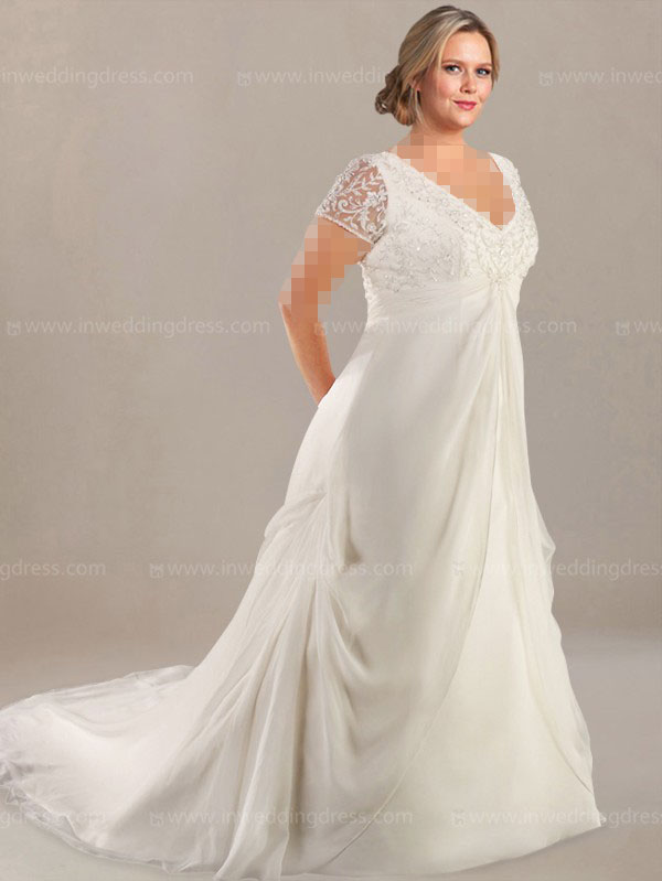 مدل لباس عروس فرم بدنی دایره‌ای شکل برای افراد چاق